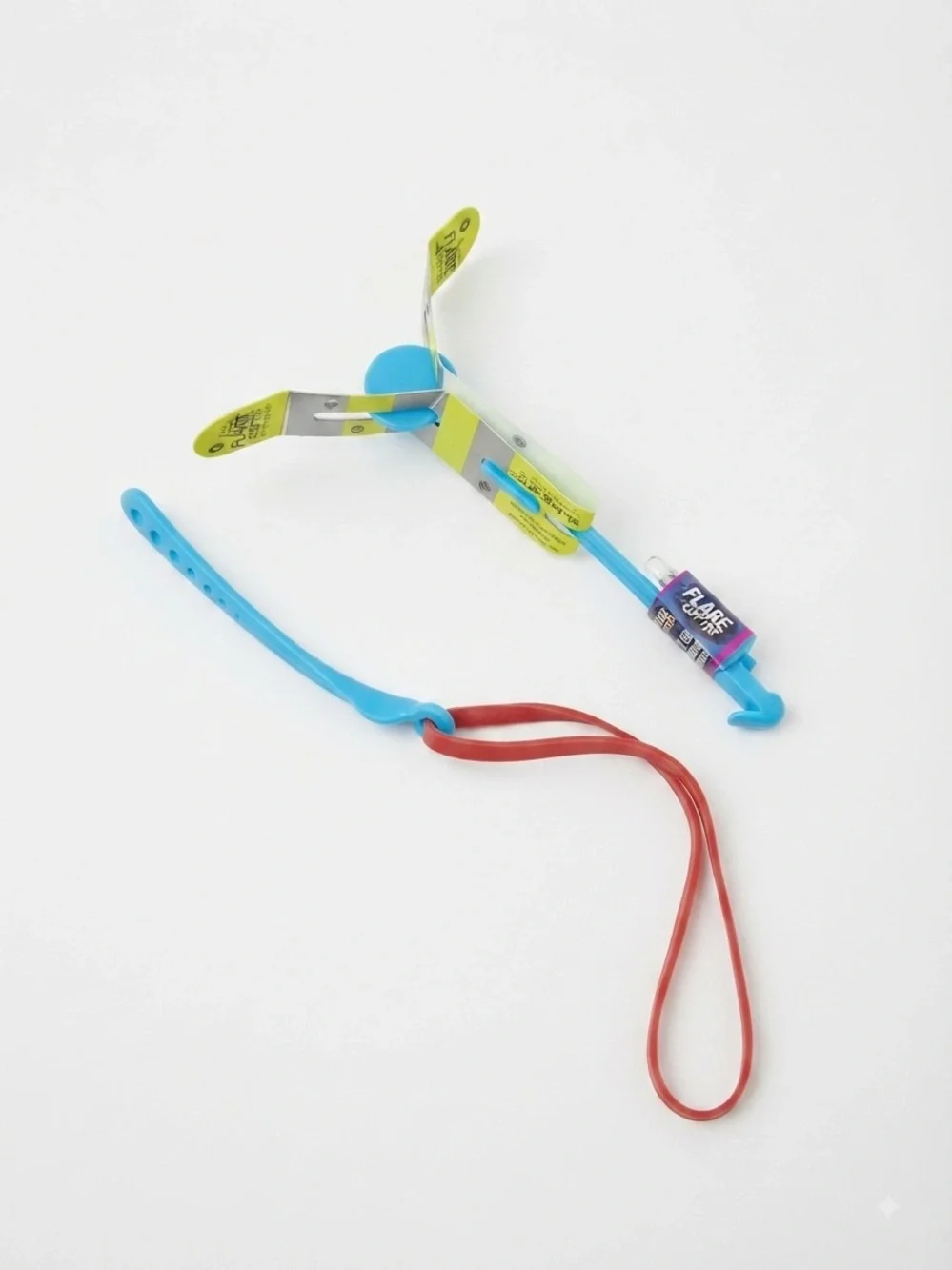 4 Pk Flare Copter Original LED RAINBOW Slingshot Flying Toy w/ Launcher